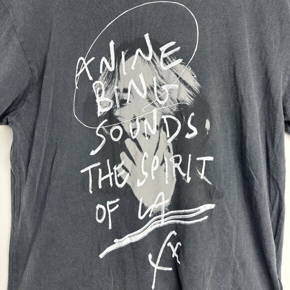 Anine Bing Gray Graphic Tee - Picture 1 of 11